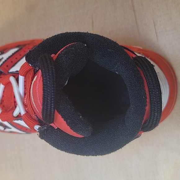 Nike Air More Uptempo University Red Black Kids Toddler Slip On Shoes CD9404-600 - Picture 7 of 9